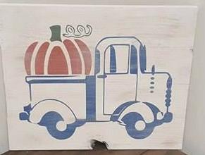 Truck with pumpkin