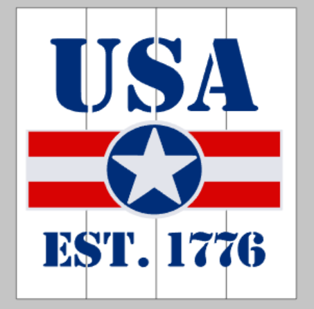 USA Est 1776 with star and stripes
