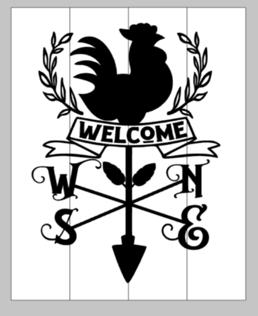Welcome rooster weathervane